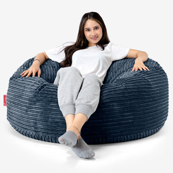 Pouf Sacco Gigante 'Mammut' - Velluto a Coste Navy 01