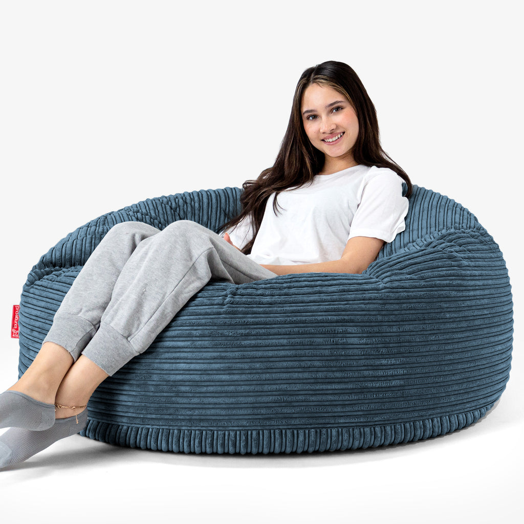 Pouf Sacco Gigante 'Mammut' - Velluto a Coste Navy 04