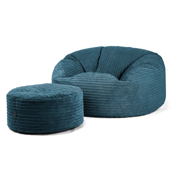 Pouf Sacco Gigante 'Mammut' - Velluto a Coste Navy 04