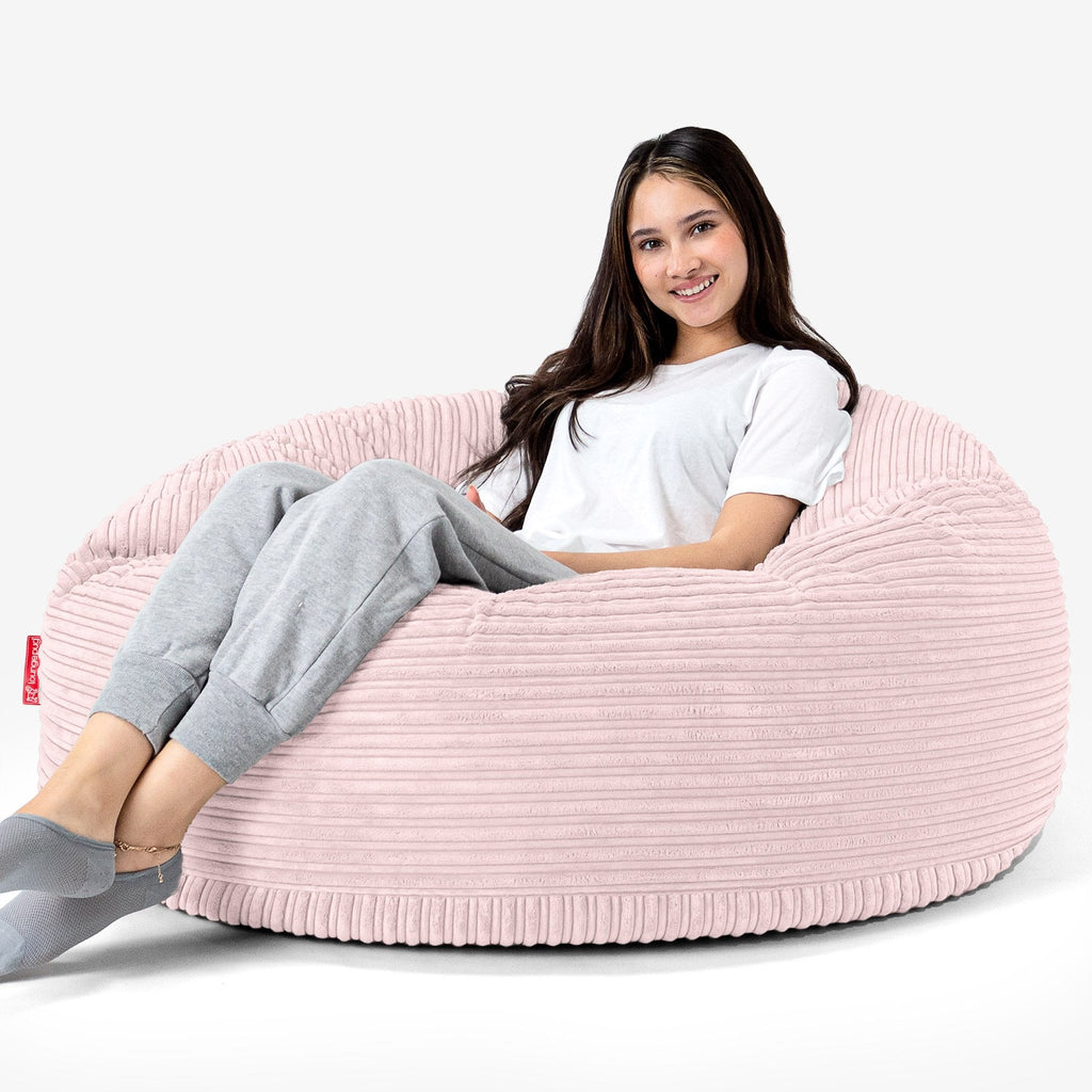 Pouf Sacco Gigante 'Mammut' - Velluto a Coste Rosa Cipria 04