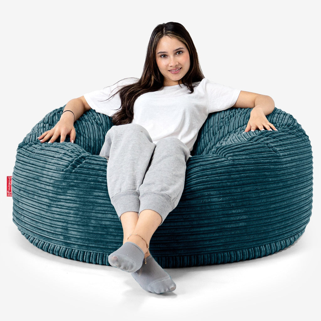 Pouf Sacco Gigante 'Mammut' - Velluto a Coste Tiglio 01