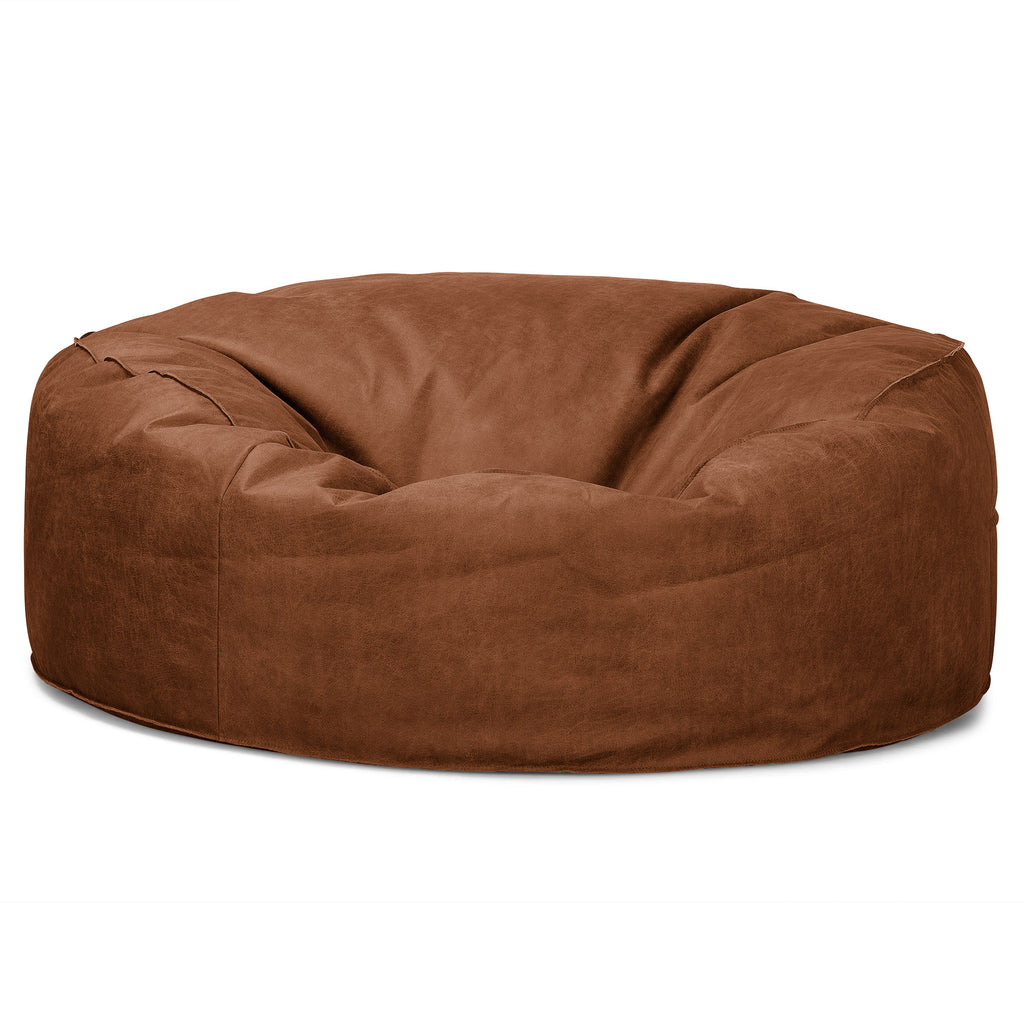 Pouf Sacco Gigante 'Mammut' - Pelle Effetto Vintage Tenné 04