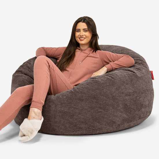 Pouf Sacco Gigante 'Mammut' - Pompon Cioccolato 01