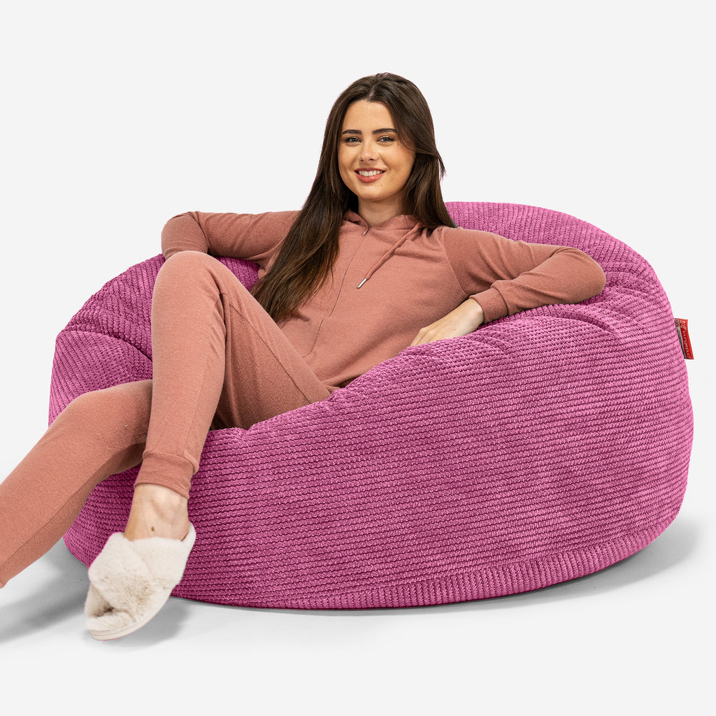Pouf Sacco Gigante 'Mammut' - Pompon Rosa 01