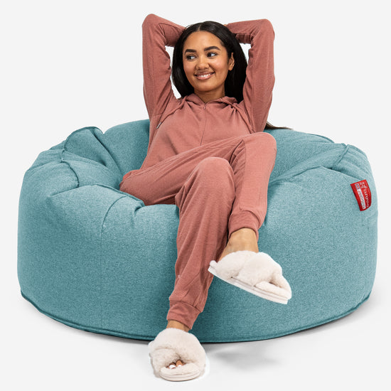 Pouf Sacco Gigante 'Mammut' - Tessuto in Lana Interalli Acqua 01