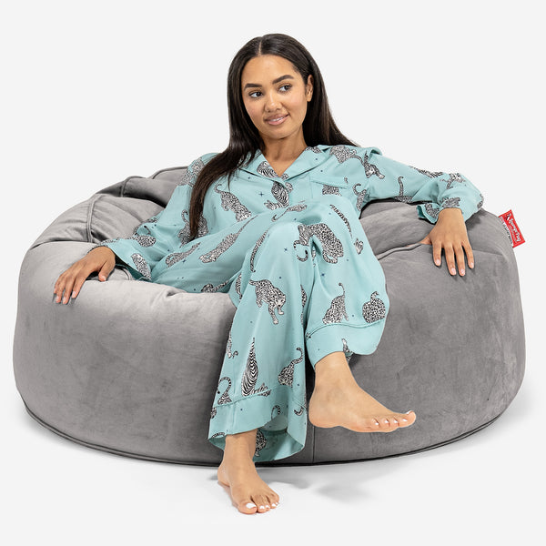 Pouf Sacco Gigante 'Mammut' - Velluto Argento 01
