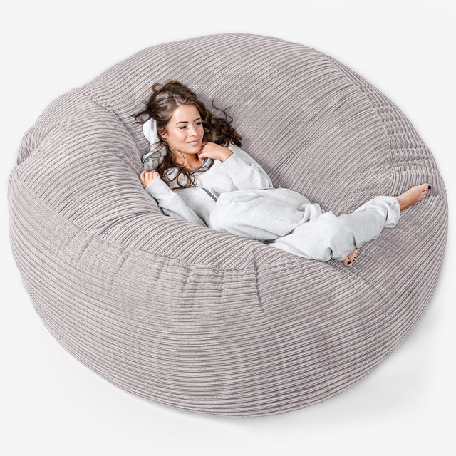 Pouf Sacco Gigante XXXL 'Mega Mammut' - Velluto a Coste Alluminio Argento 01