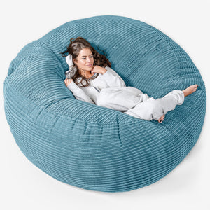 Pouf Sacco Gigante XXXL 'Mega Mammut' - Velluto a Coste Egeo Blu