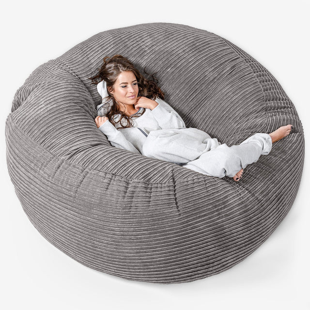 Pouf Sacco Gigante XXXL 'Mega Mammut' - Velluto a Coste Grafite 01