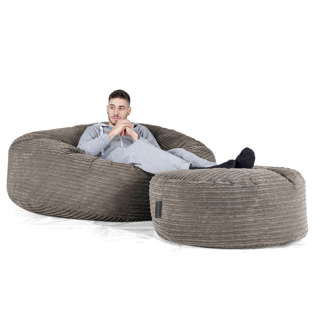 Pouf Sacco Gigante XXXL 'Mega Mammut' - Velluto a Coste Grafite 02