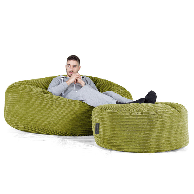Pouf Sacco Gigante XXXL 'Mega Mammut' - Velluto a Coste Lime 02