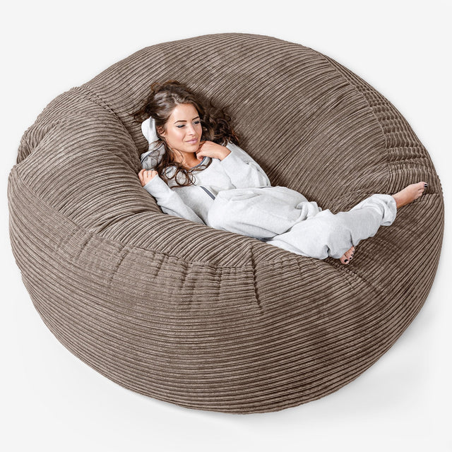 Pouf Sacco Gigante XXXL 'Mega Mammut' - Velluto a Coste Moca 01