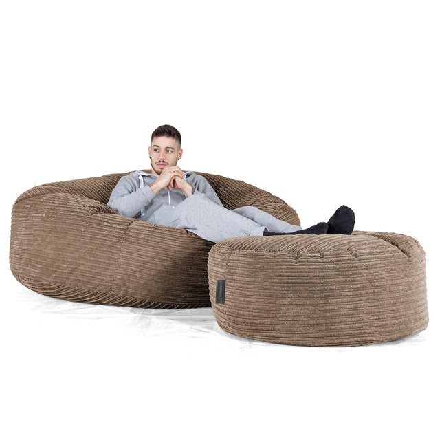 Pouf Sacco Gigante XXXL 'Mega Mammut' - Velluto a Coste Moca 02