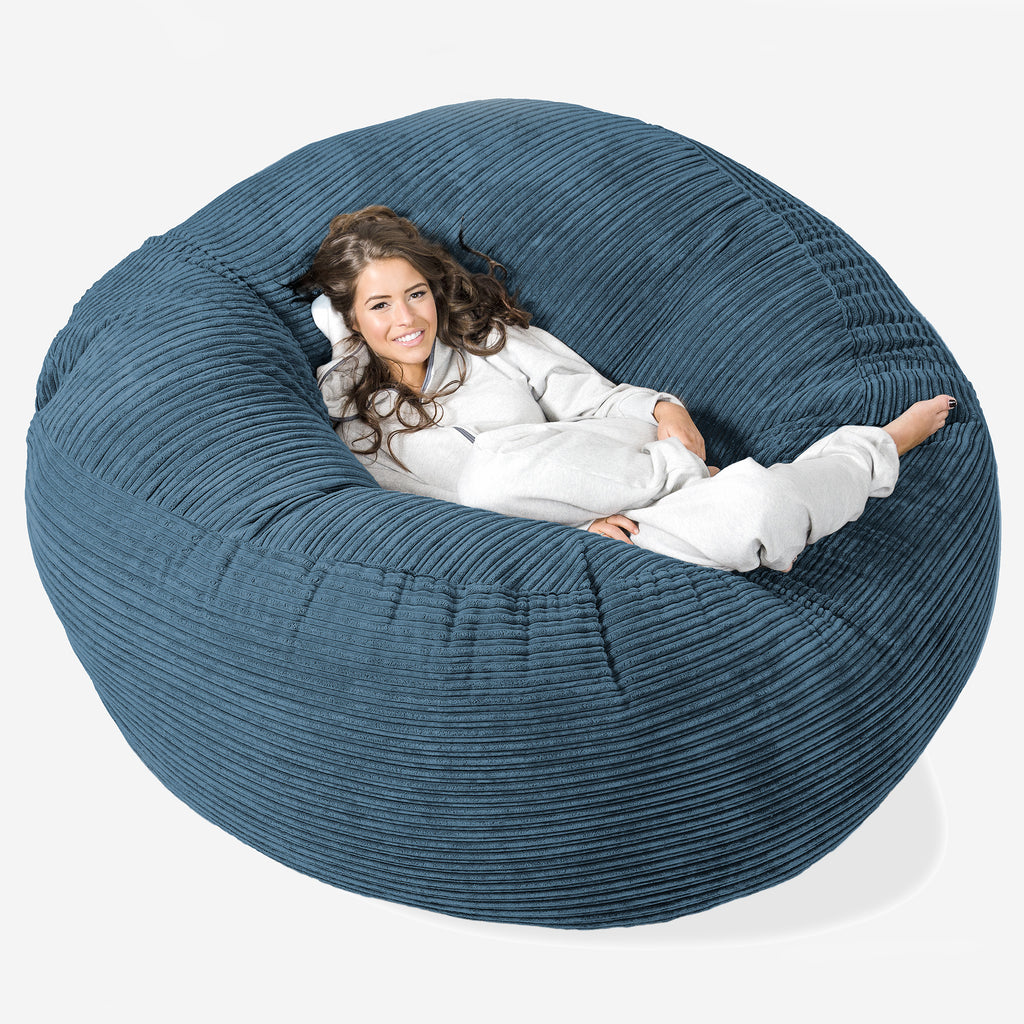 Pouf Sacco Gigante XXXL 'Mega Mammut' - Velluto a Coste Navy 01