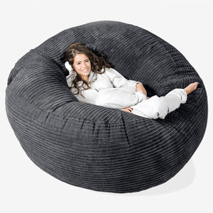 Pouf Sacco Gigante XXXL 'Mega Mammut' - Velluto a Coste Nero