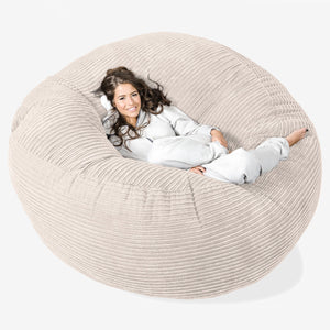Pouf Sacco Gigante XXXL 'Mega Mammut' - Velluto a Coste Avorio