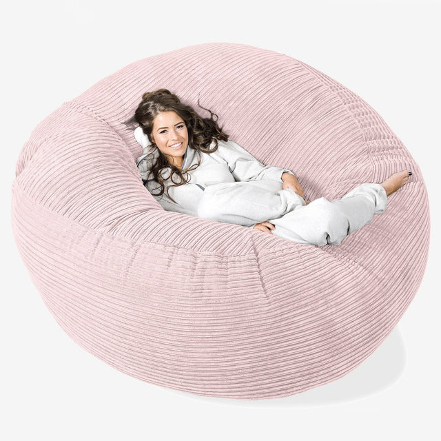Pouf Sacco Gigante XXXL 'Mega Mammut' - Velluto a Coste Rosa Cipria 01