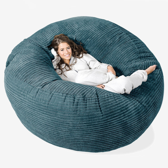 Pouf Sacco Gigante XXXL 'Mega Mammut' - Velluto a Coste Tiglio 01