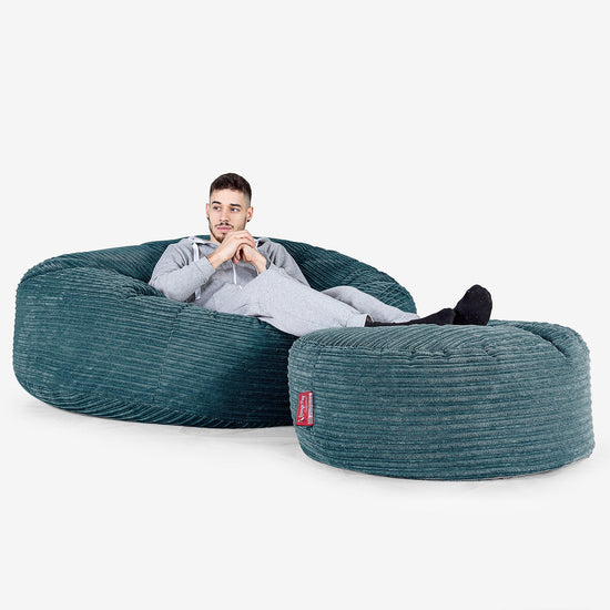 Pouf Sacco Gigante XXXL 'Mega Mammut' - Velluto a Coste Tiglio 02