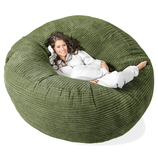 Pouf Sacco Gigante XXXL 'Mega Mammut' - Velluto a Coste Verde Foresta 01