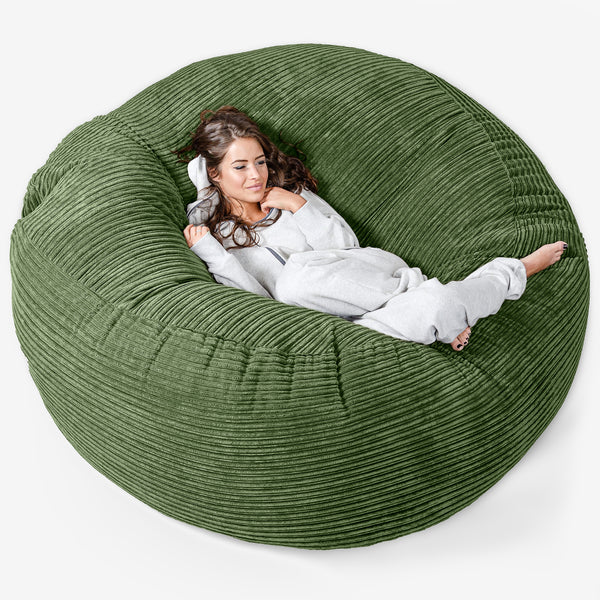 Pouf Sacco Gigante XXXL 'Mega Mammut' - Velluto a Coste Verde Foresta 01