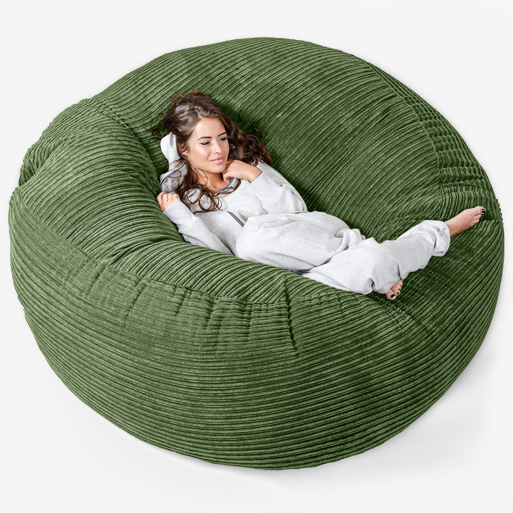 Pouf Sacco Gigante XXXL 'Mega Mammut' - Velluto a Coste Verde Foresta 01