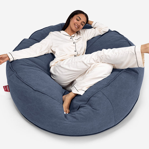 Pouf Sacco Gigante XXXL 'Mega Mammut' - Denim Effetto Consumato Navy_01