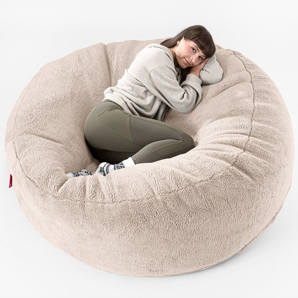 Pouf Sacco Gigante XXXL 'Mega Mammut' - Eco-pelliccia Orsacchiotto Visone 01