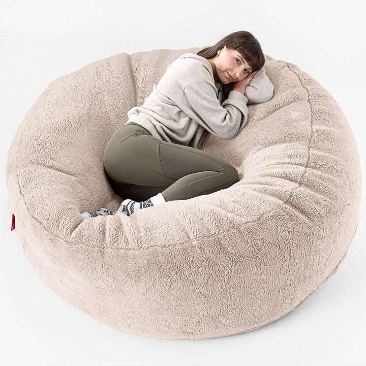 Pouf Sacco Gigante XXXL 'Mega Mammut' - Eco-pelliccia Orsacchiotto Visone 01