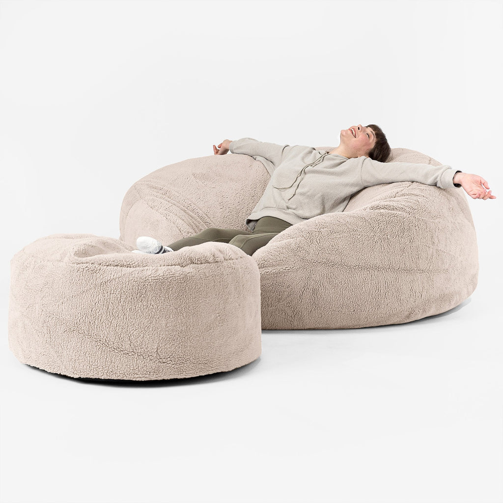 Pouf Sacco Gigante XXXL 'Mega Mammut' - Eco-pelliccia Orsacchiotto Visone 02