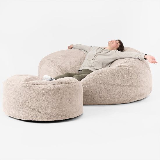 Pouf Sacco Gigante XXXL 'Mega Mammut' - Eco-pelliccia Orsacchiotto Visone 02