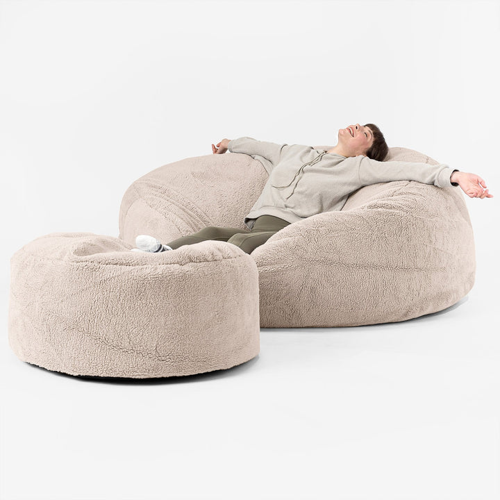 Pouf Sacco Gigante XXXL 'Mega Mammut' - Eco-pelliccia Orsacchiotto Visone 02