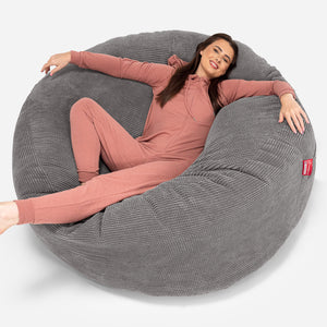 Pouf Sacco Gigante XXXL 'Mega Mammut' - Pompon Carbone Grigio