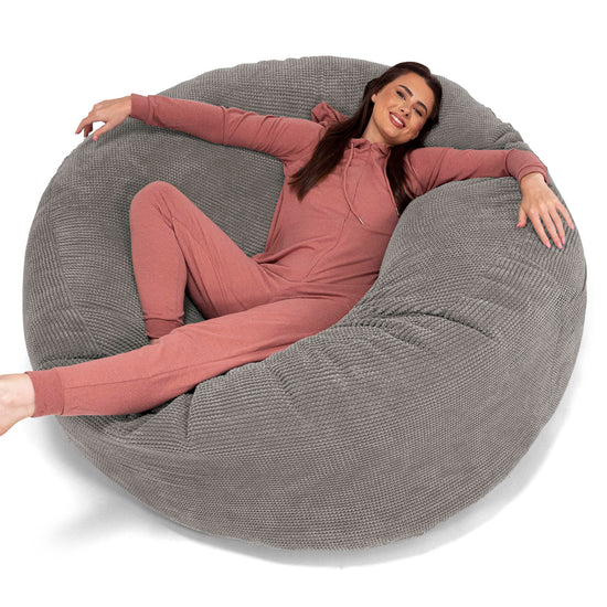Pouf Sacco Gigante XXXL 'Mega Mammut' - Pompon Carbone Grigio_01