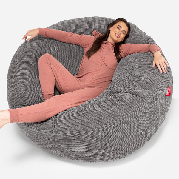 Pouf Sacco Gigante XXXL 'Mega Mammut' - Pompon Carbone Grigio_01