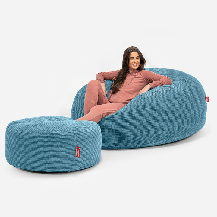 Pouf Sacco Gigante XXXL 'Mega Mammut' - Pompon Egeo Blu_02