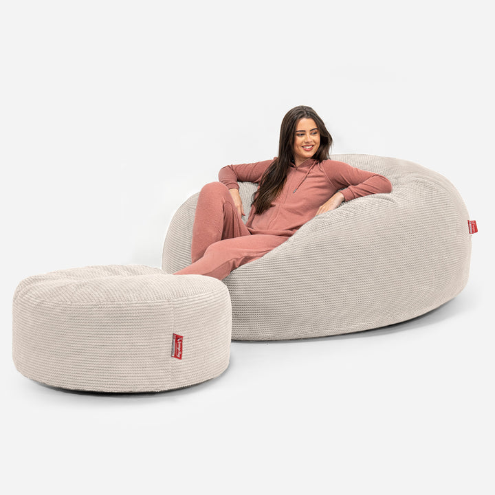 Pouf Sacco Gigante XXXL 'Mega Mammut' - Pompon Panna_02