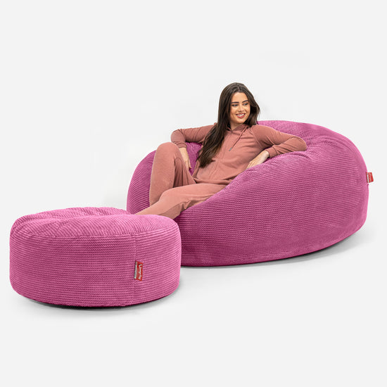 Pouf Sacco Gigante XXXL 'Mega Mammut' - Pompon Rosa_02