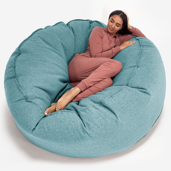 Pouf Sacco Gigante XXXL 'Mega Mammut' - Tessuto in Lana Interalli Acqua_01