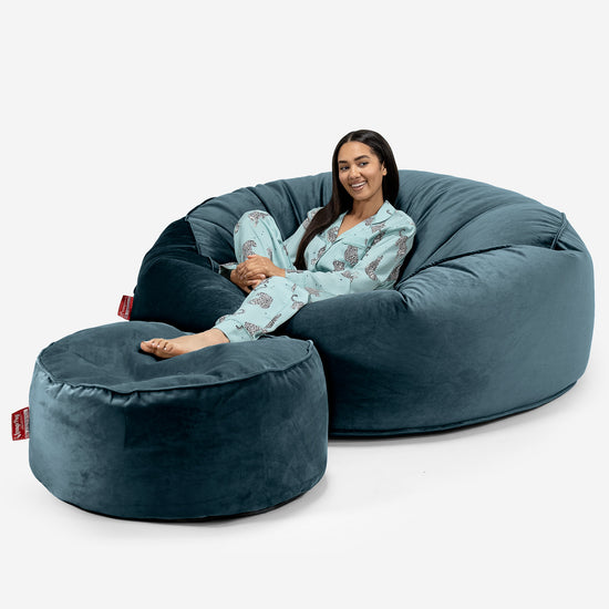 Pouf Sacco Gigante XXXL 'Mega Mammut' - Velluto Alzavola_02