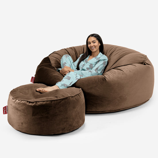 Pouf Sacco Gigante XXXL 'Mega Mammut' - Velluto Espresso_02