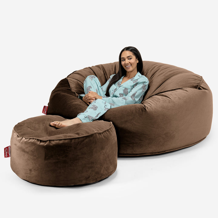 Pouf Sacco Gigante XXXL 'Mega Mammut' - Velluto Espresso_02