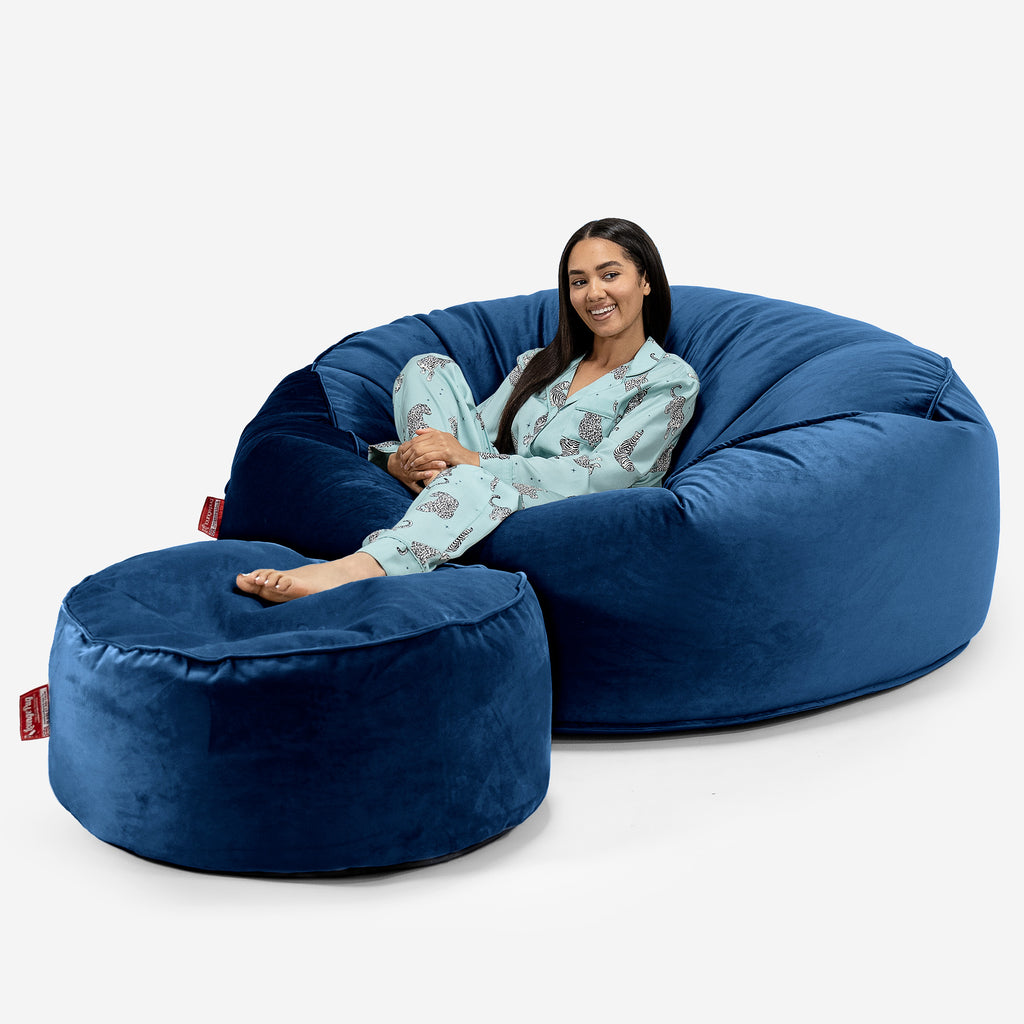 Pouf Sacco Gigante XXXL 'Mega Mammut' - Velluto Navy_02