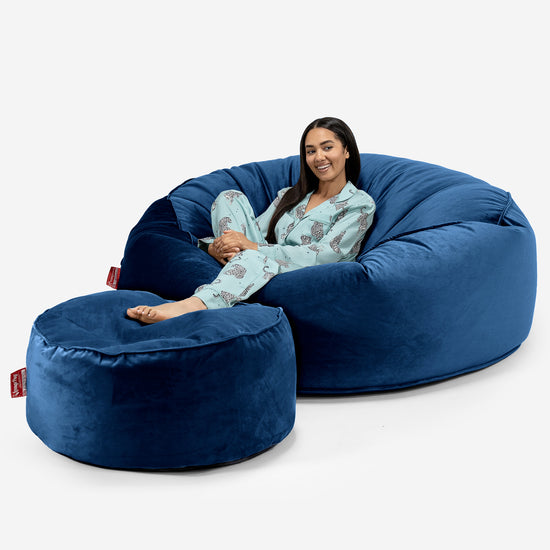 Pouf Sacco Gigante XXXL 'Mega Mammut' - Velluto Navy_02