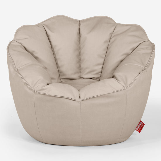 Sedia Pouf Sacco Natalia Sacco - Pelle Vegana Avorio 01