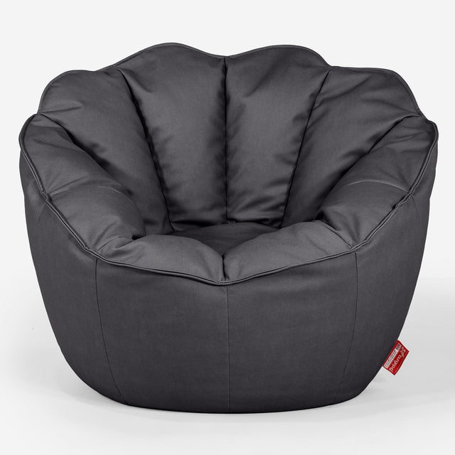 Sedia Pouf Sacco Natalia Sacco - Pelle Vegana Nero 01