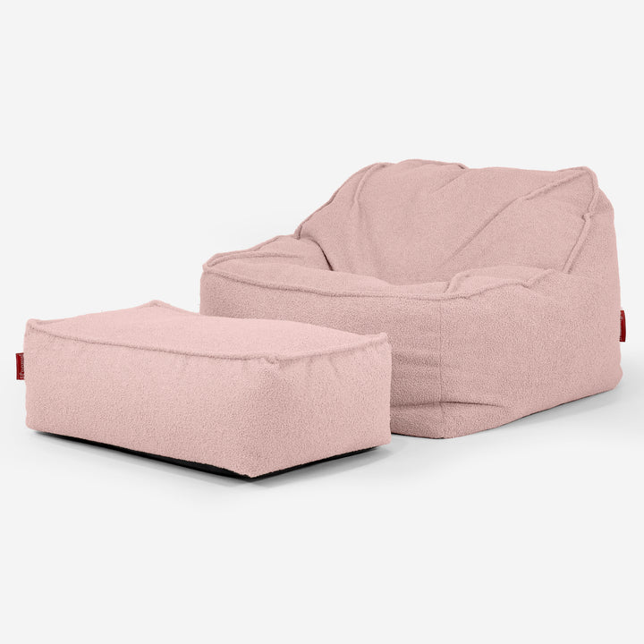 Sedia Pouf Sacco Sloucher - Bouclé Rosa_02