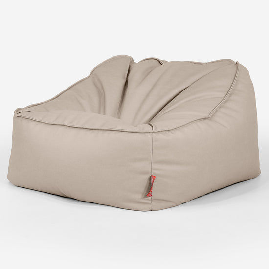 Sedia Pouf Sacco Sloucher - Pelle Vegana Avorio 03