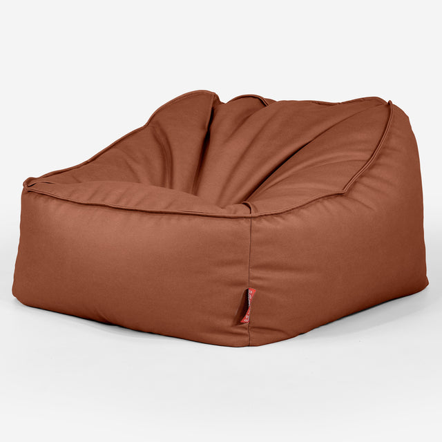 Sedia Pouf Sacco Sloucher - Pelle Vegana Castagno 03