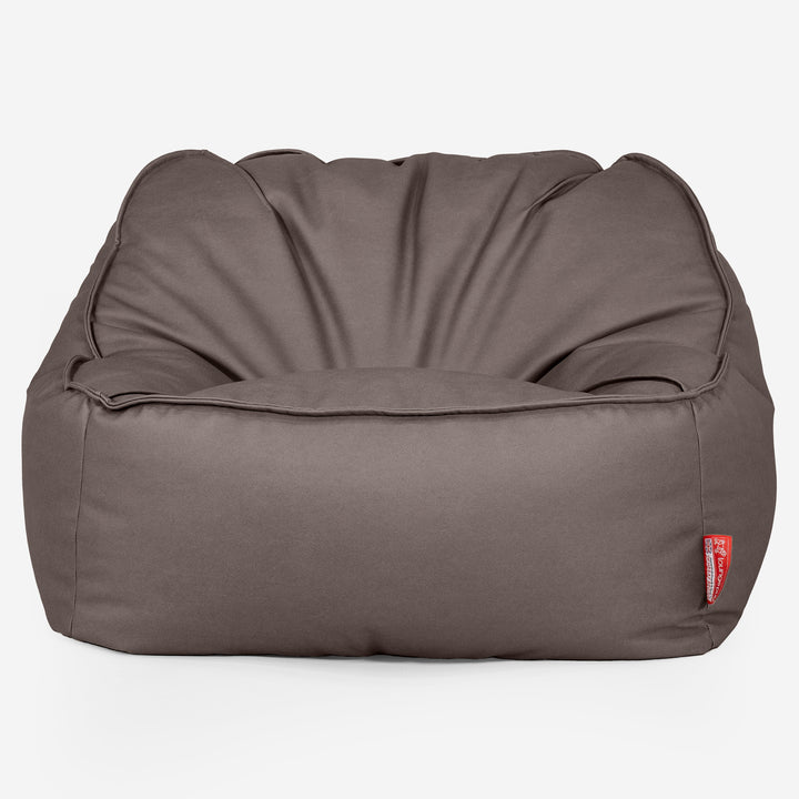 Sedia Pouf Sacco Sloucher - Pelle Vegana Cioccolato 01